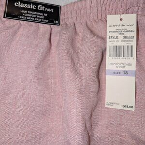 Alfred Dunner Primrose Garden Pink Pants Women SHORT PROPORTION Size 18